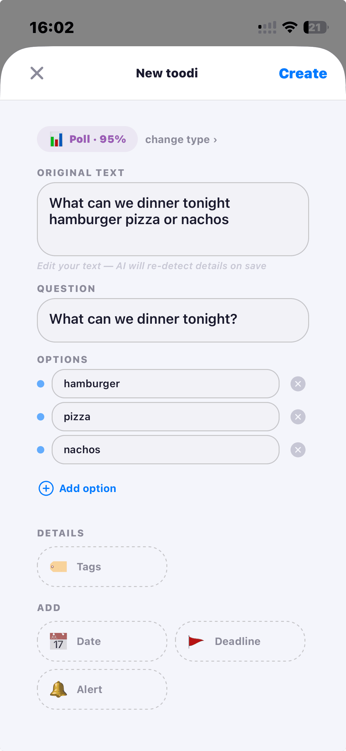Toodi AI — Smart poll creation from text